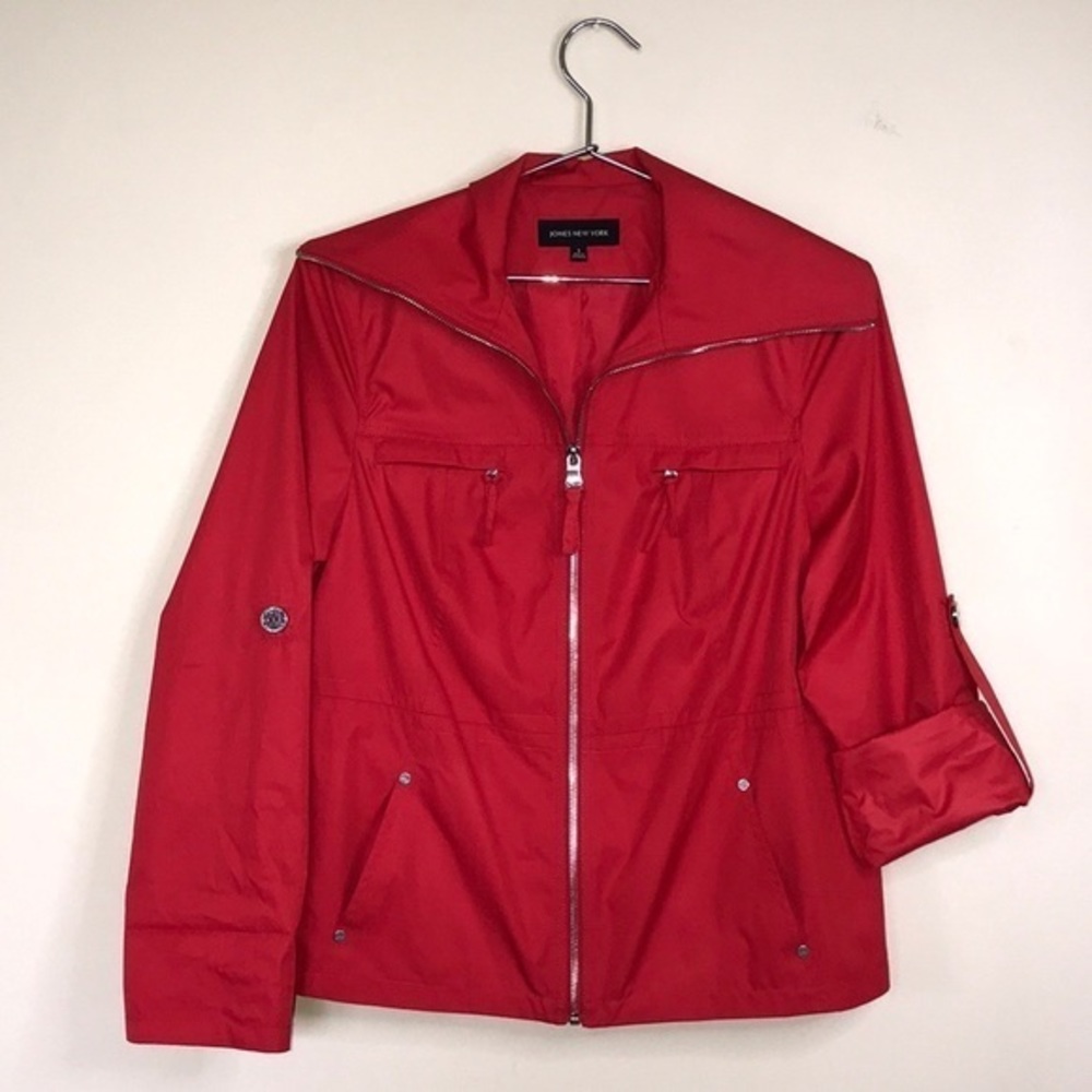 Jones New York Red Lightweight Jacket EUC - Size Small